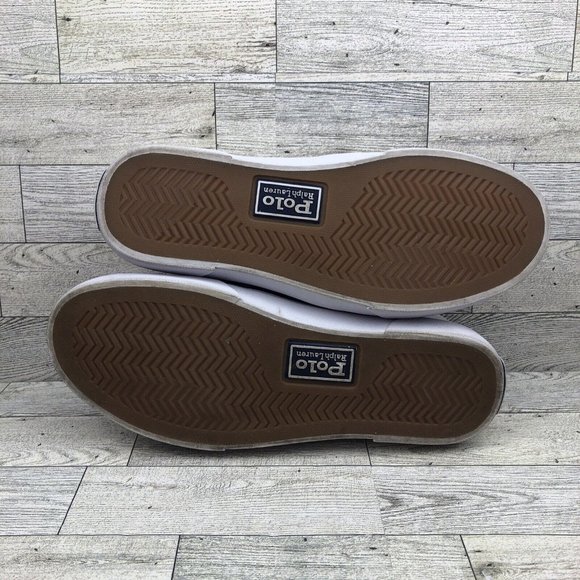 Pre-Owned Polo Ralph Lauren Low Top Shoes Leather Upper White Lace Up Size 8.5 - Picture 7 of 7